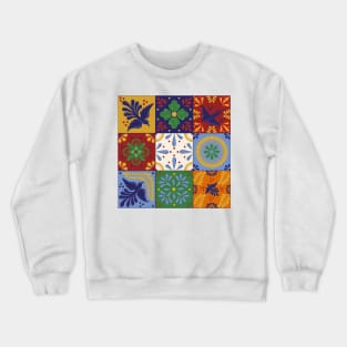 Mexican Talavera Tiles Colorful Pattern Crewneck Sweatshirt